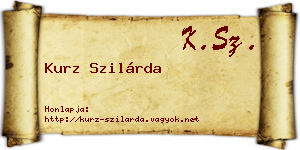 Kurz Szilárda névjegykártya